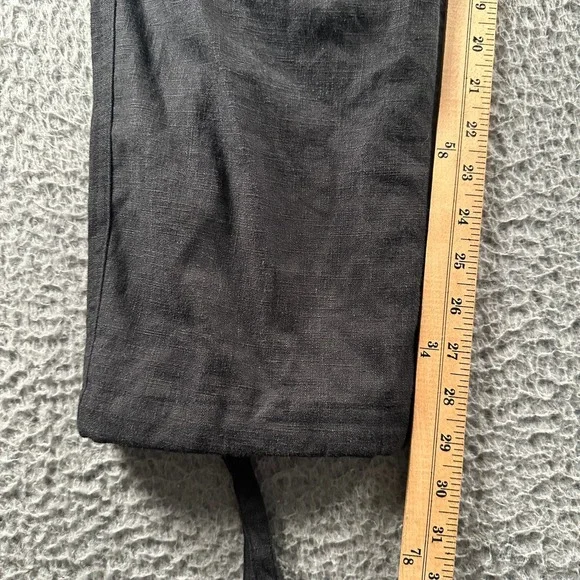Rhude Pants Mens M‎ Black Linen Cargo Pocket Drawstring Ankle Utility Trousers